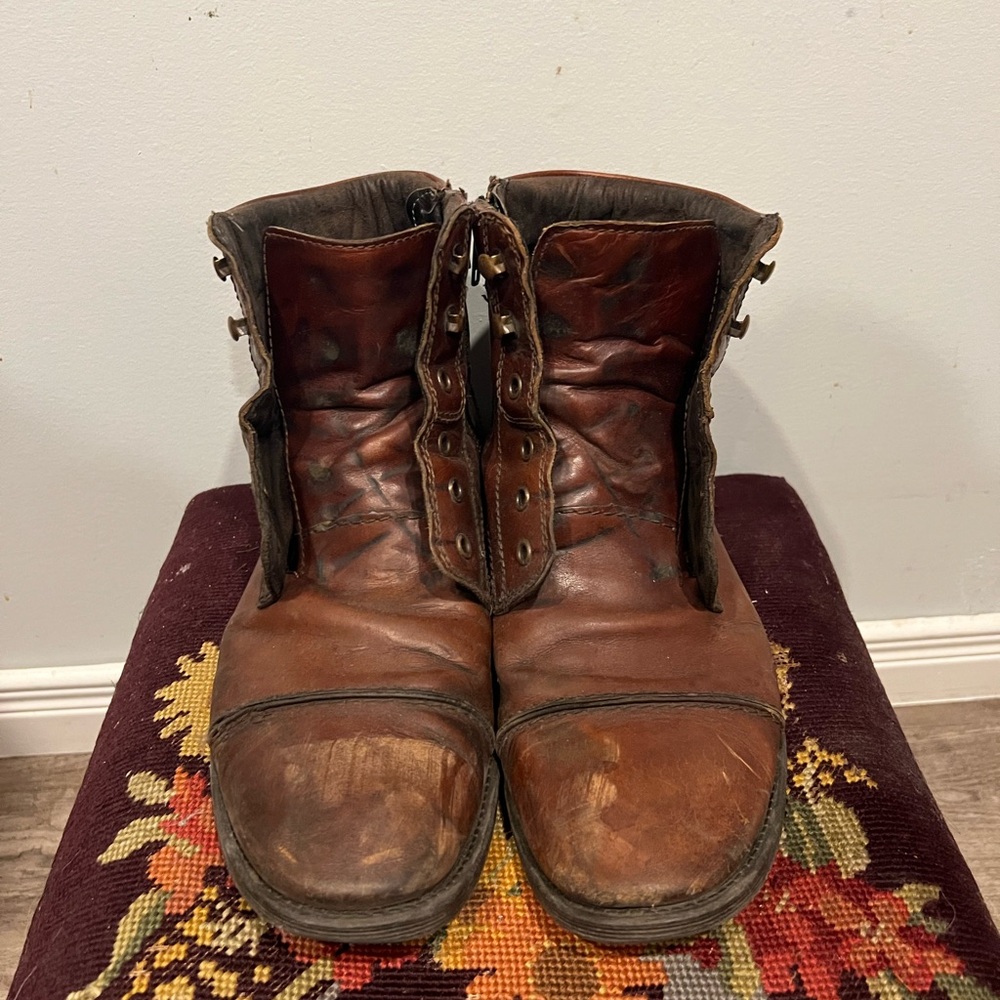 GBX Distressed Brown Leather Boots